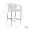 Armen Living Aileen Outdoor Patio Bar Stool in Aluminum and Wicker with Gray Cushions 840254333192 - alternate 3